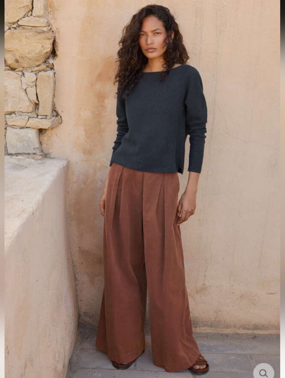 Poetry Fine Cord Wide-leg Trousers- S